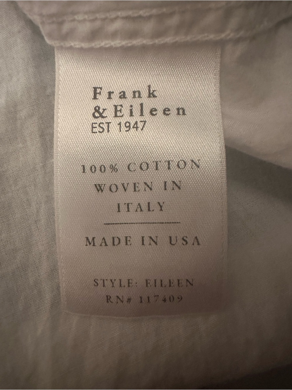 Frank & Eileen “Eileen” Linen Button-Down Shirt | X-Small | Excellent Condition - Picture 4 of 4